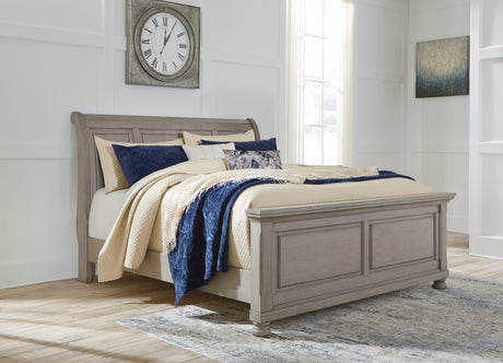 Sam's Furniture - Ashley Furniture - Lettner Bedroom - King Sleigh Bed / Light Gray - B733B34