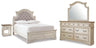 Sam's Furniture - Ashley Furniture - Realyn King Panel Bed, Dresser, Mirror and Nightstand - King Panel Bed, Dresser, Mirror and Nightstand - B743B78