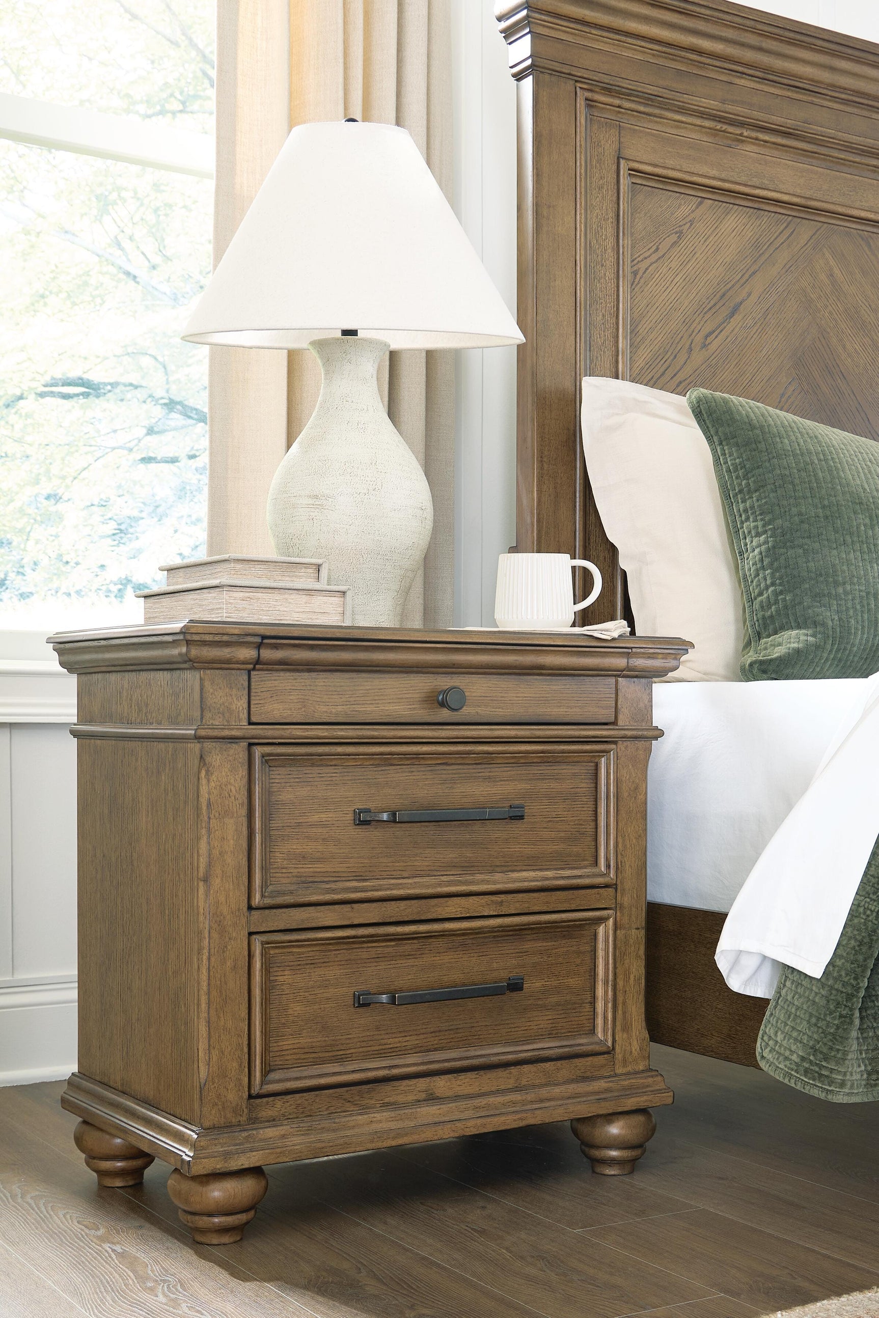 Sam's Furniture - Ashley Furniture - Karallin Bedroom - Three Drawer Night Stand - PCB782-93