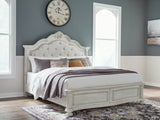 Sam's Furniture - Ashley Furniture - Montelaine Bedroom - California King Upholstered Panel Bed / Antique White - B795B7