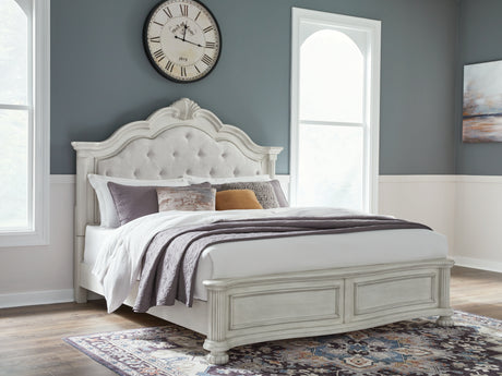 Sam's Furniture - Ashley Furniture - Montelaine Bedroom - California King Upholstered Panel Bed / Antique White - B795B7