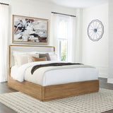 Sam's Furniture - Ashley Furniture - Pamaria Bedroom - Queen Upholstered Bed / Light Brown - PCB802B4