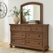 Sam's Furniture - Ashley Furniture - Zackaryn Bedroom - Dresser and Mirror / Warm Brown - PCB807B1