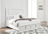Sam's Furniture - Ashley Furniture - Chalanna Bedroom - California King Upholstered Storage Bed / White - B822B5