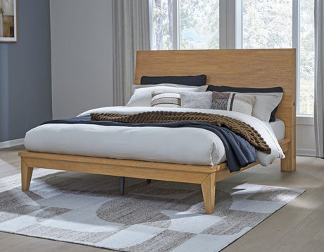 Sam's Furniture - Ashley Furniture - Sherbana Bedroom - California King Panel Bed / Light Brown - B833B5