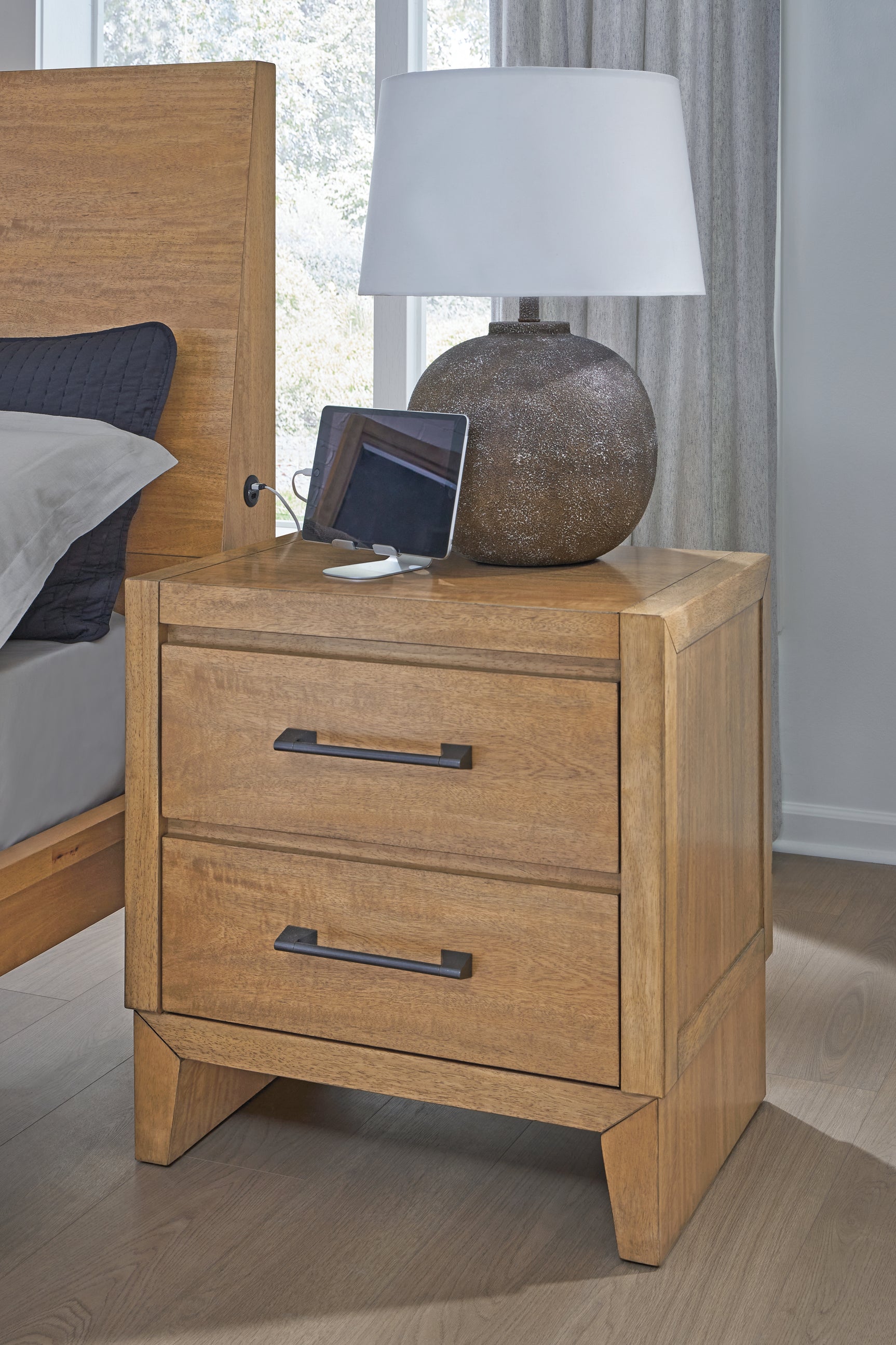 Sam's Furniture - Ashley Furniture - Sherbana Bedroom - Two Drawer Night Stand / Light Brown - B833-92