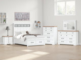 Sam's Furniture - Ashley Furniture - Ashbryn Bedroom - Queen Panel Storage Bed / White/Natural - B844B2