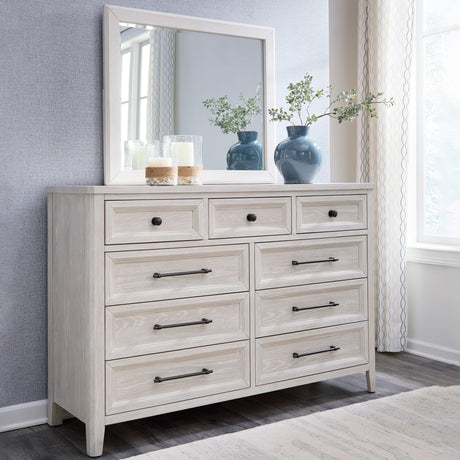 Sam's Furniture - Ashley Furniture - Darbonton Bedroom - Dresser and Mirror / Dove White - PCB853B1