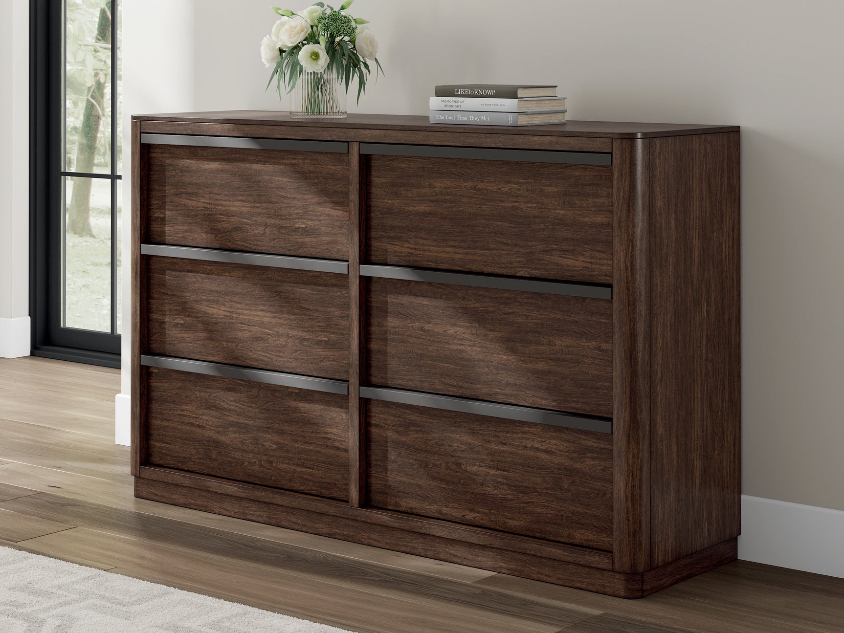 Sam's Furniture - Ashley Furniture - Dilenno Bedroom - Queen Canopy Bed / Dark Brown - PCB857B2