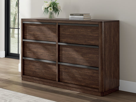 Sam's Furniture - Ashley Furniture - Dilenno Bedroom - Queen Canopy Bed / Dark Brown - PCB857B2