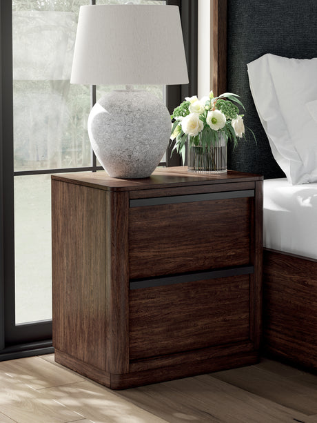 Sam's Furniture - Ashley Furniture - Dilenno Bedroom - Two Drawer Night Stand / Dark Brown - PCB857-92