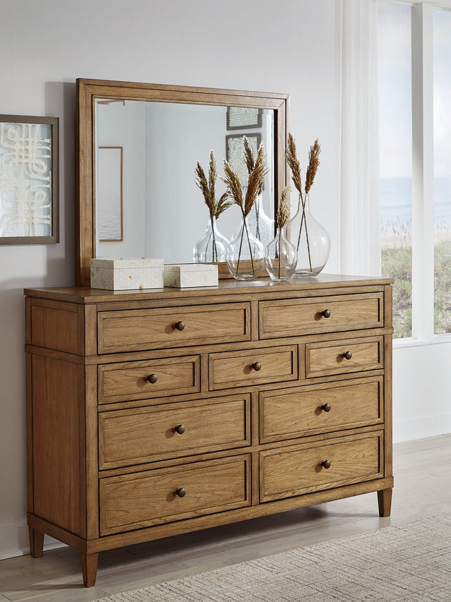Sam's Furniture - Ashley Furniture - Sharlance Bedroom - King Upholstered Panel Bed / Light Brown - B895B6