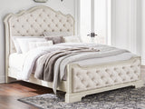 Sam's Furniture - Ashley Furniture - Arlendyne Bedroom - King Upholstered Bed / Antique White - B980B4