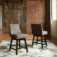 Sam's Furniture - Ashley Furniture - Tallenger Dining Room - Bar Height Bar Stool (Set of 2) / Black/Dark Brown - D380-930X2