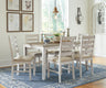 Sam's Furniture - Ashley Furniture - Skempton Dining Room - RECT DRM Counter TBL Set(7/CN) / White/Light Brown - D394-423