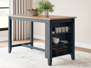 Sam's Furniture - Ashley Furniture - Gesthaven Dining Room - RECT Dining Room Counter Table / Natural/Blue - D399-13