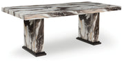 Sam's Furniture - Ashley Furniture - Jeshina Dining Table - Dining Table / Dark Brown/Beige - PCD581D4