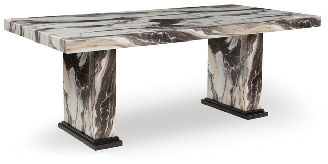 Sam's Furniture - Ashley Furniture - Jeshina Dining Table - Dining Table / Dark Brown/Beige - PCD581D4