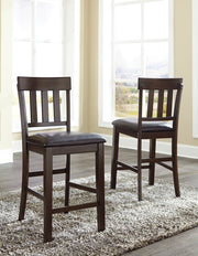 Sam's Furniture - Ashley Furniture - Haddigan Dining Room - Counter Height Bar Stool (Set of 2) / Dark Brown - D596-124X2