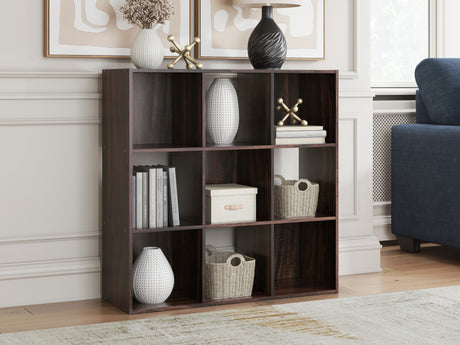 Sam's Furniture - Ashley Furniture - Glosmount Nine Cube Organizer - Nine Cube Organizer / Cherry/Light Brown - EA1055-3X3