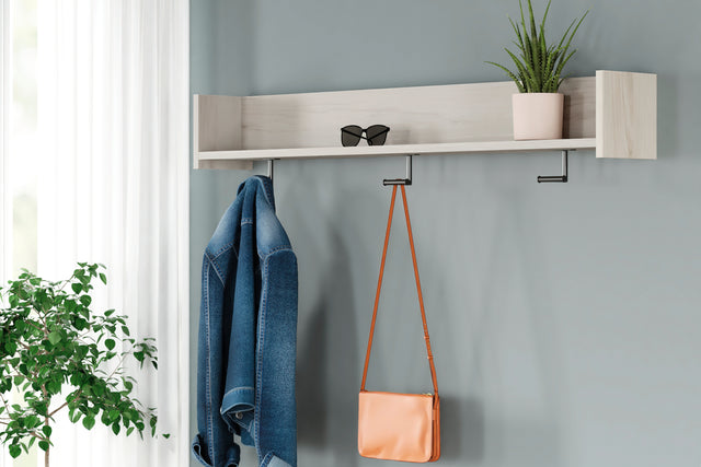 Sam's Furniture - Ashley Furniture - Socalle Wall Decor - Wall Mounted Coat Rack w/Shelf / Light Natural - EA1864-151