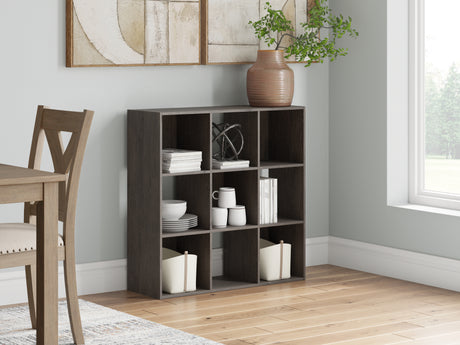 Sam's Furniture - Ashley Furniture - Piperton Nine Cube Organizer - Nine Cube Organizer / Charcoal - EA5514-3X3