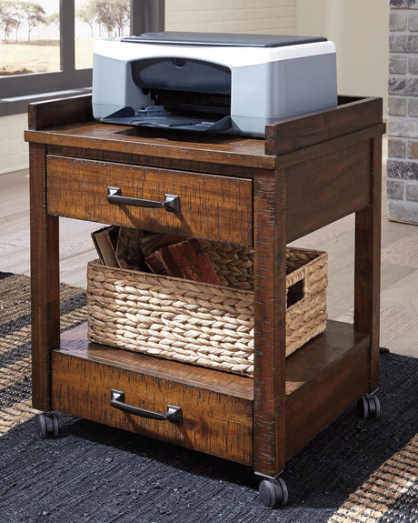 Sam's Furniture - Ashley Furniture - Baldridge Printer Stand - Printer Stand / Rustic Brown - H675-11
