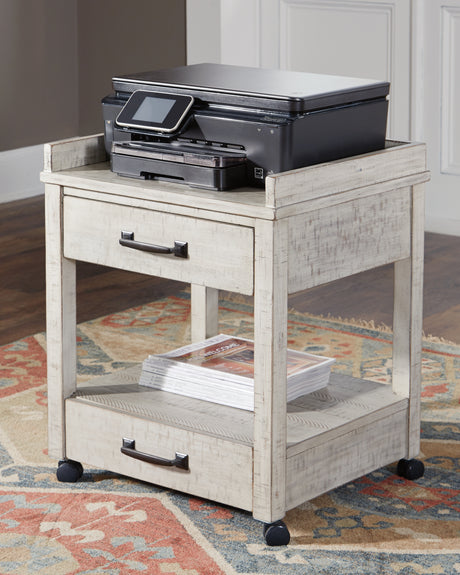 Sam's Furniture - Ashley Furniture - Carynhurst Printer Stand - Printer Stand / Whitewash - H755-11