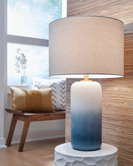 Sam's Furniture - Ashley Furniture - Lemrich Lighting - Table Lamp (Set of 2) / White/Teal - L123874X2