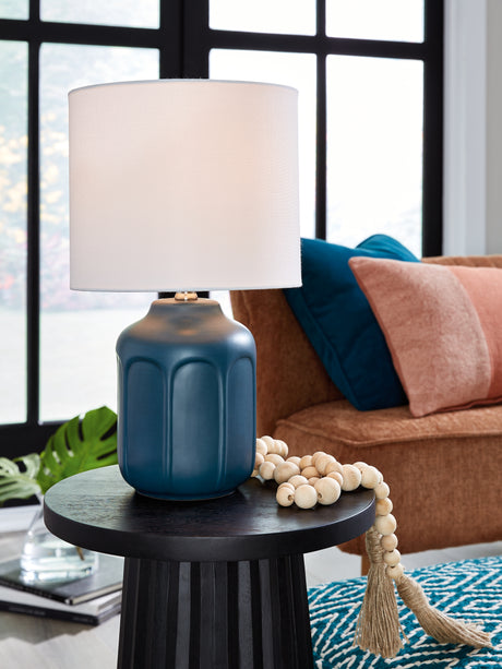 Sam's Furniture - Ashley Furniture - Gierburg Lighting - Table Lamp (Set of 2) / Teal - L180214X2