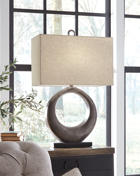 Sam's Furniture - Ashley Furniture - Saria Lighting - Table Lamp (Set of 2) / Antique Silver Finish - L207394X2