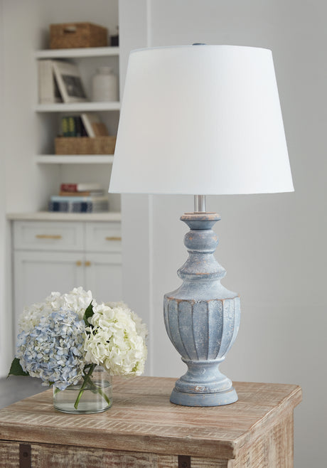 Sam's Furniture - Ashley Furniture - Cylerick Lighting - Table Lamp (Set of 2) / Antique Blue - L235714X2