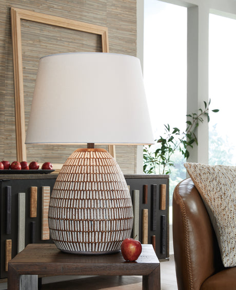 Sam's Furniture - Ashley Furniture - Darrich Lighting - 2-Piece Lamp Set / Beige/White - L235804X2