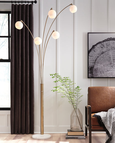 Sam's Furniture - Ashley Furniture - Taliya Lighting - Metal Arc Lamp (1/CN) / Champagne/White - L725119
