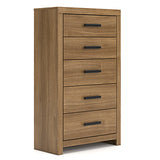 Sam's Furniture - Ashley Furniture - Broachmyn Bedroom - Five Drawer Chest / Auburn - PCB1116-46