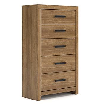Sam's Furniture - Ashley Furniture - Broachmyn Bedroom - Five Drawer Chest / Auburn - PCB1116-46