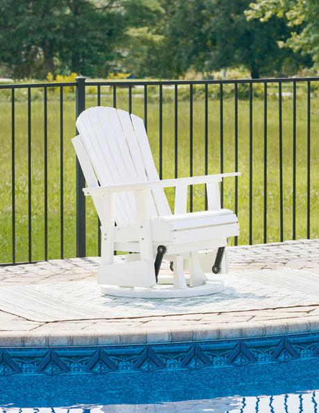 Sam's Furniture - Ashley Furniture - Hyland wave Outdoor - Swivel Glider Chair / White - P111-820