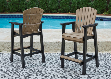 Sam's Furniture - Ashley Furniture - Fairen Trail Outdoor - Square Counter TBL w/UMB OPT / Black/Driftwood - P211-632