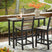 Sam's Furniture - Ashley Furniture - Shoreline Beach Outdoor - Counter Table Set (3/CN) / Black/Beige - PCP221-113