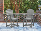 Sam's Furniture - Ashley Furniture - Sanctuary Beach Outdoor - Barstool (Set of 2) / Dark Gray - PCP227-124