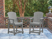 Sam's Furniture - Ashley Furniture - Sanctuary Beach Outdoor - Barstool (Set of 2) / Dark Gray - PCP227-124