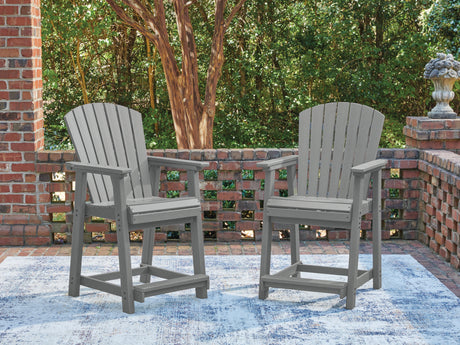 Sam's Furniture - Ashley Furniture - Sanctuary Beach Outdoor - Barstool (Set of 2) / Dark Gray - PCP227-124