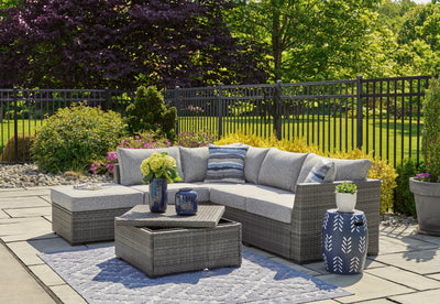 Petal Road Outdoor Loveseat Sectional/Ottoman/Table Set (Set of 4)