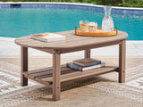 Sam's Furniture - Ashley Furniture - Grover Beach Outdoor - Oval Cocktail Table / Driftwood - PCP422-700