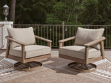 Sam's Furniture - Ashley Furniture - Harmony Headlands Outdoor - Swivel Lounge w/ Cushion / Natural/Gray - PCP428-821