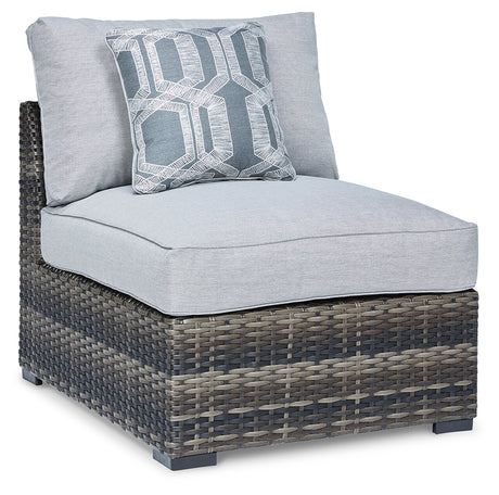 Sam's Furniture - Ashley Furniture - Harbor Court Outdoor - Armless Chair w/Cushion (Set of 2) / Gray - P459-846