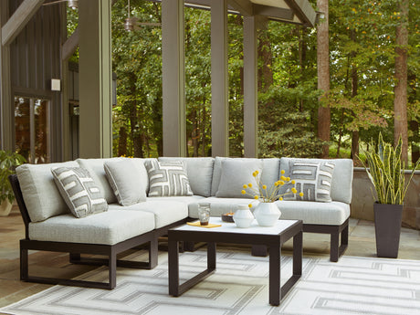 Sam's Furniture - Ashley Furniture - Beachloft Outdoor - 5-Piece Outdoor Sectional / Black/Gray - P490P2