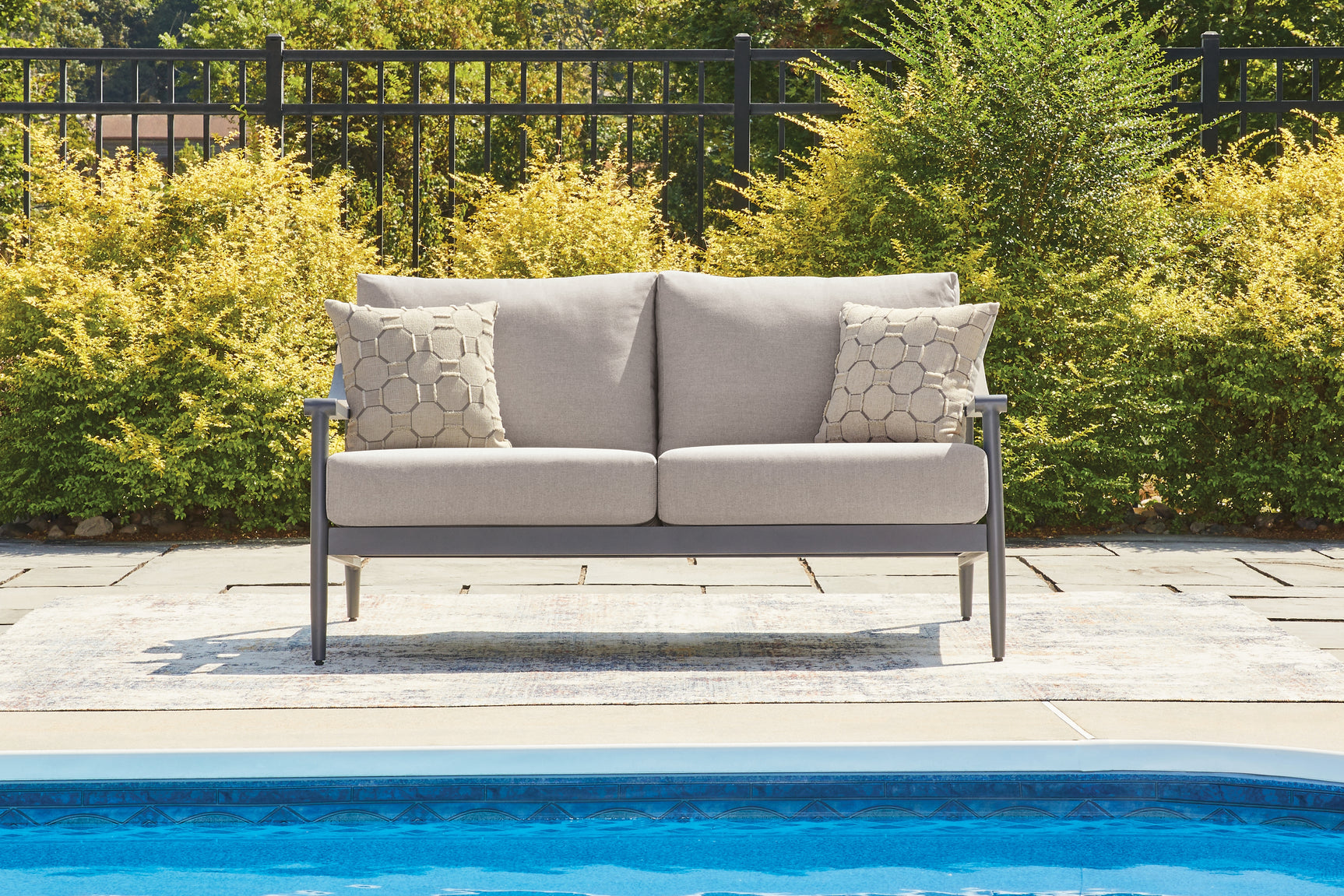 Sam's Furniture - Ashley Furniture - Ocean Beach Outdoor - Loveseat w/Cushion - PCP510-835