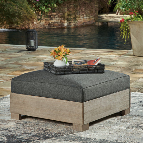 Sam's Furniture - Ashley Furniture - Citrine Park Outdoor - Ottoman with Cushion / Brown/Charcoal - P660-814