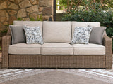 Sam's Furniture - Ashley Furniture - Laguna Heights Outdoor - Sofa with Cushion / Beige - PCP790-838